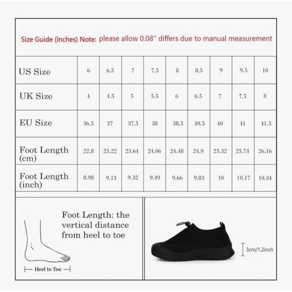 Tigeridea Women’s Walking Shoes Workout Slip On Mesh Sneakers Black Size 8 - Picture 6 of 15